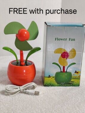 USB/ Battery Flower Fan - Orange & Green